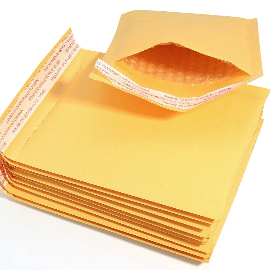 Yellow Kraft Bubble Mailers Self Seal Padded Envelopes 10-20pk Bubble Mailers PLUSH
