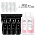 6pcs Poly Nail Extension Builder Gel Kit – Clear Crystal Set Nail Extension Gel Kit PLUSH 1809-07 set