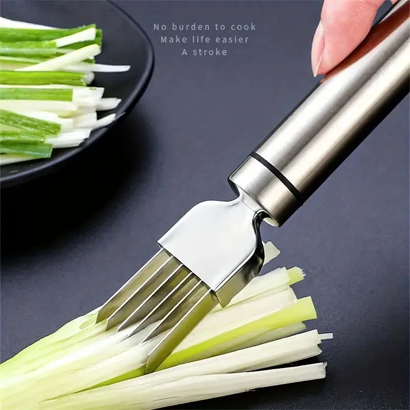 Stainless Steel Green Onion Shredder & Scallion Cutter Vegetable Slicer PLUSH