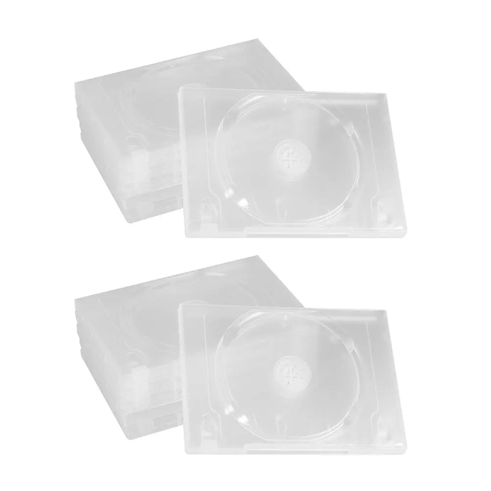 12-Pack Ultra Thin Clear CD DVD Storage Cases | Slim Organizer CD DVD Storage Case PLUSH Default Title