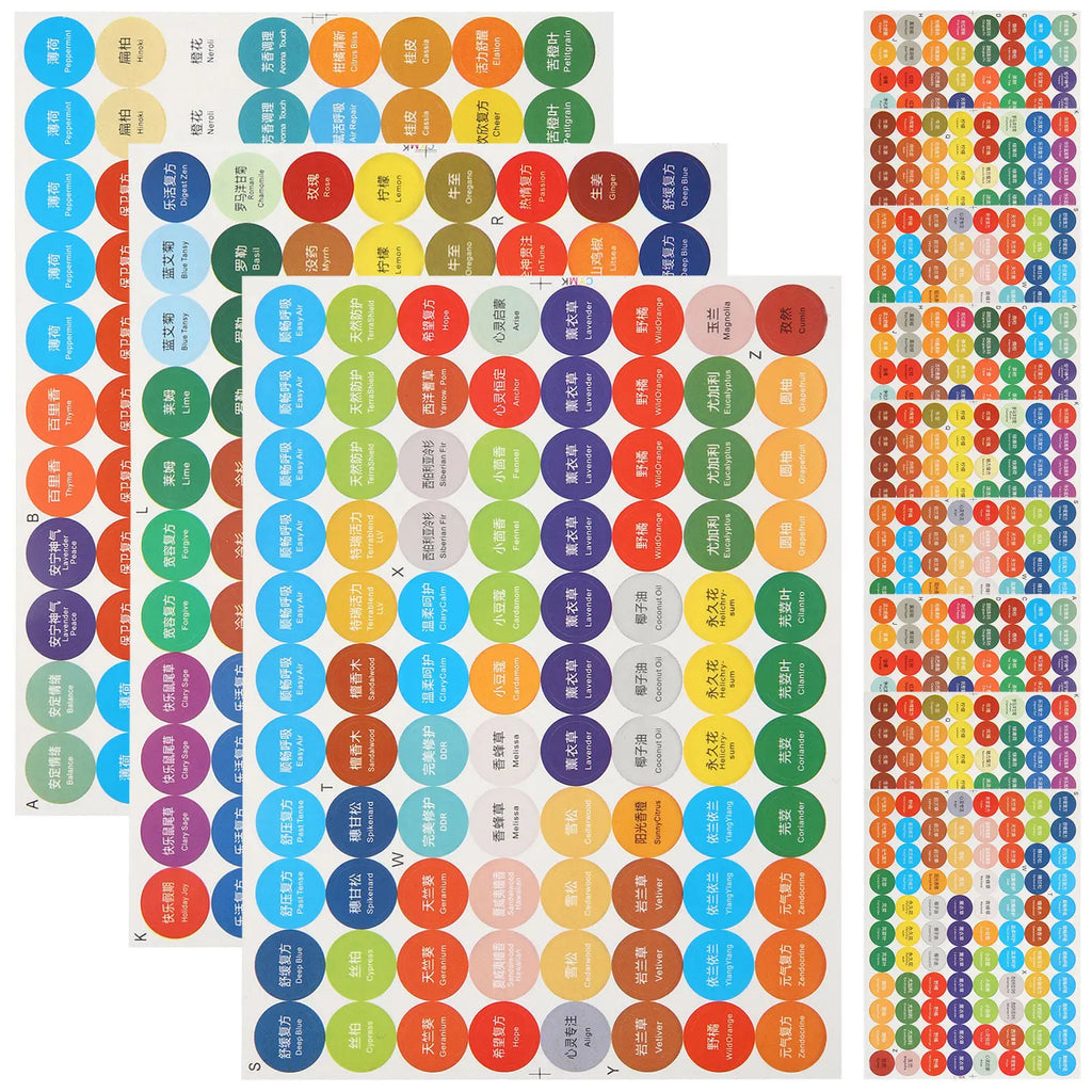 Essential Oil Bottle Cap Stickers – 4 Sets Holiday Label Stickers Bottle Cap Stickers PLUSH