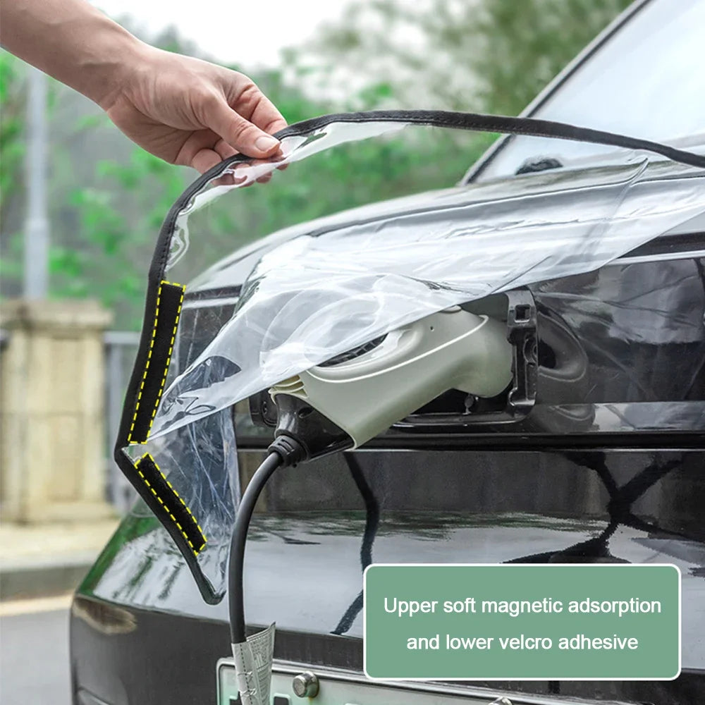 EV Charging Port Rain Cover – Universal Waterproof Snow Shield EV Charger Cover PLUSH