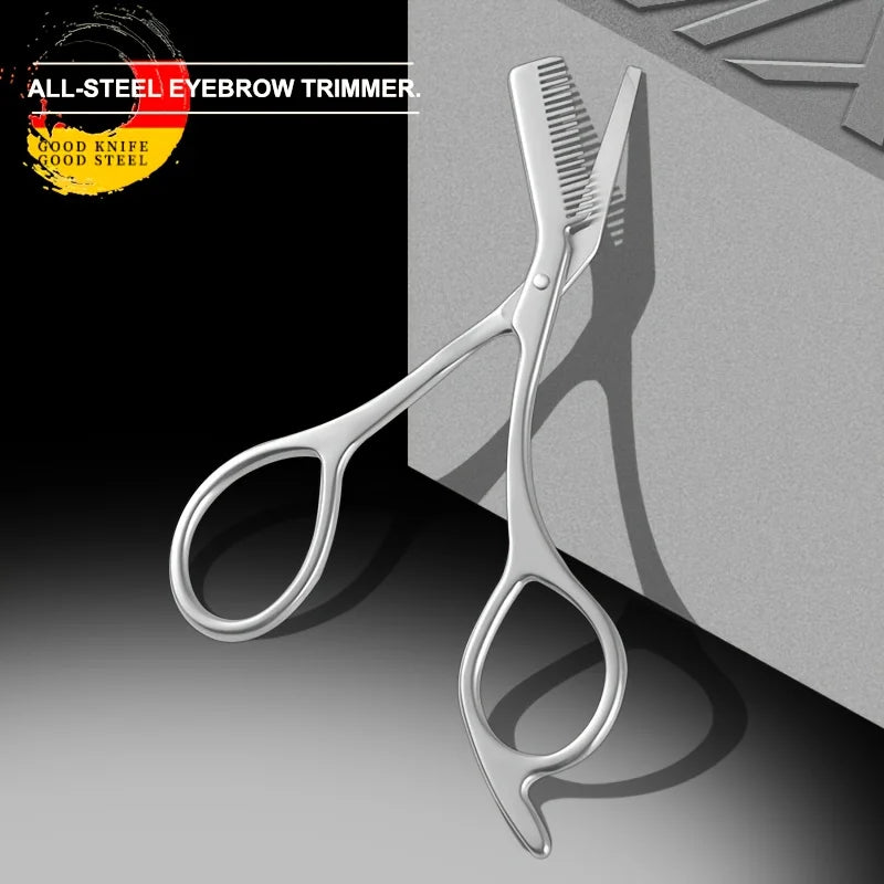Stainless Steel Eyebrow Scissors with Comb | Grooming Tool Eyebrow Grooming Scissors PLUSH