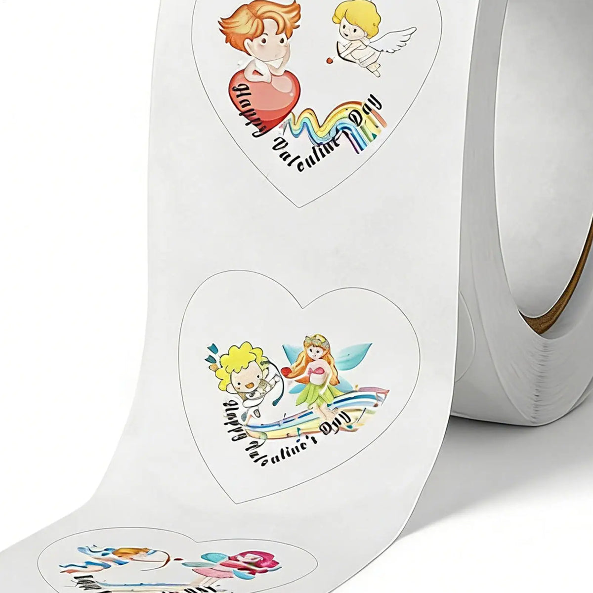 500pcs Heart Shape Stickers Roll – Wedding & Party Labels Decorative Sticker Roll PLUSH
