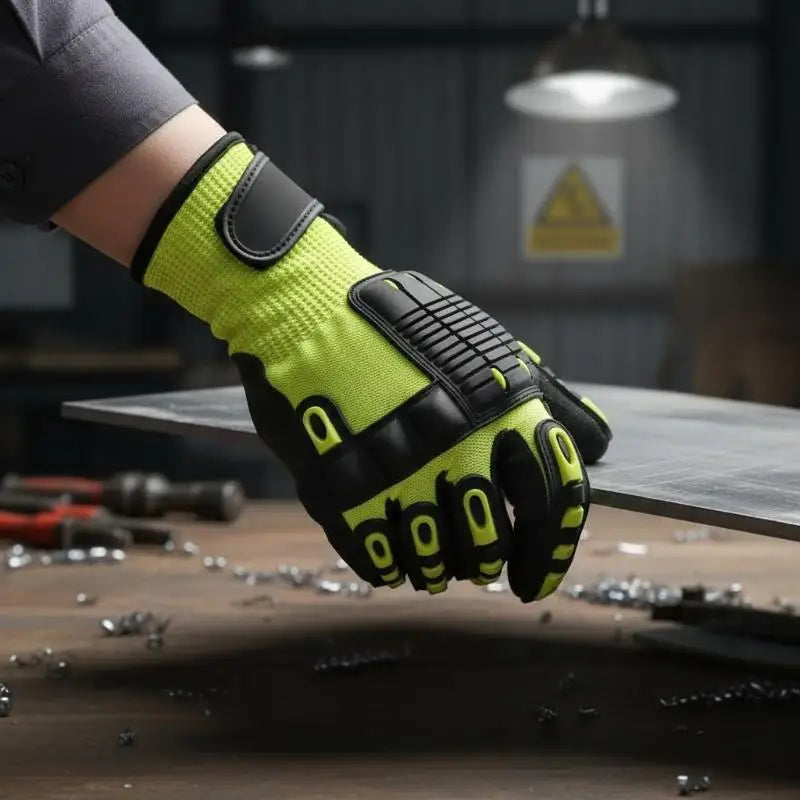 Cut Resistant Work Gloves – Anti-Impact Nitrile Palm Safety Safety Work Gloves PLUSH
