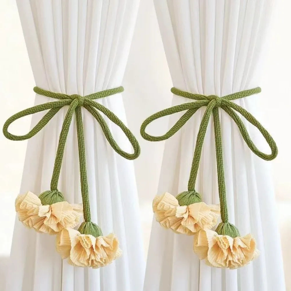 Tulip Curtain Tiebacks – Adjustable Tie Rope Straps, 1 Pair Curtain Tiebacks PLUSH style 4