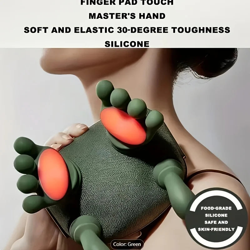 USB Rechargeable 8-Claw Portable Finger Press Body Massager Handheld Massager PLUSH