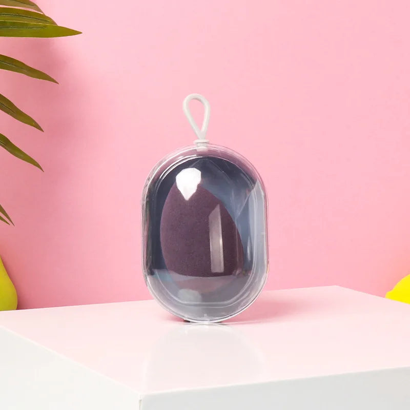 Space Capsule Makeup Sponge Egg with Storage Box – Wet & Dry Makeup Sponge PLUSH purple