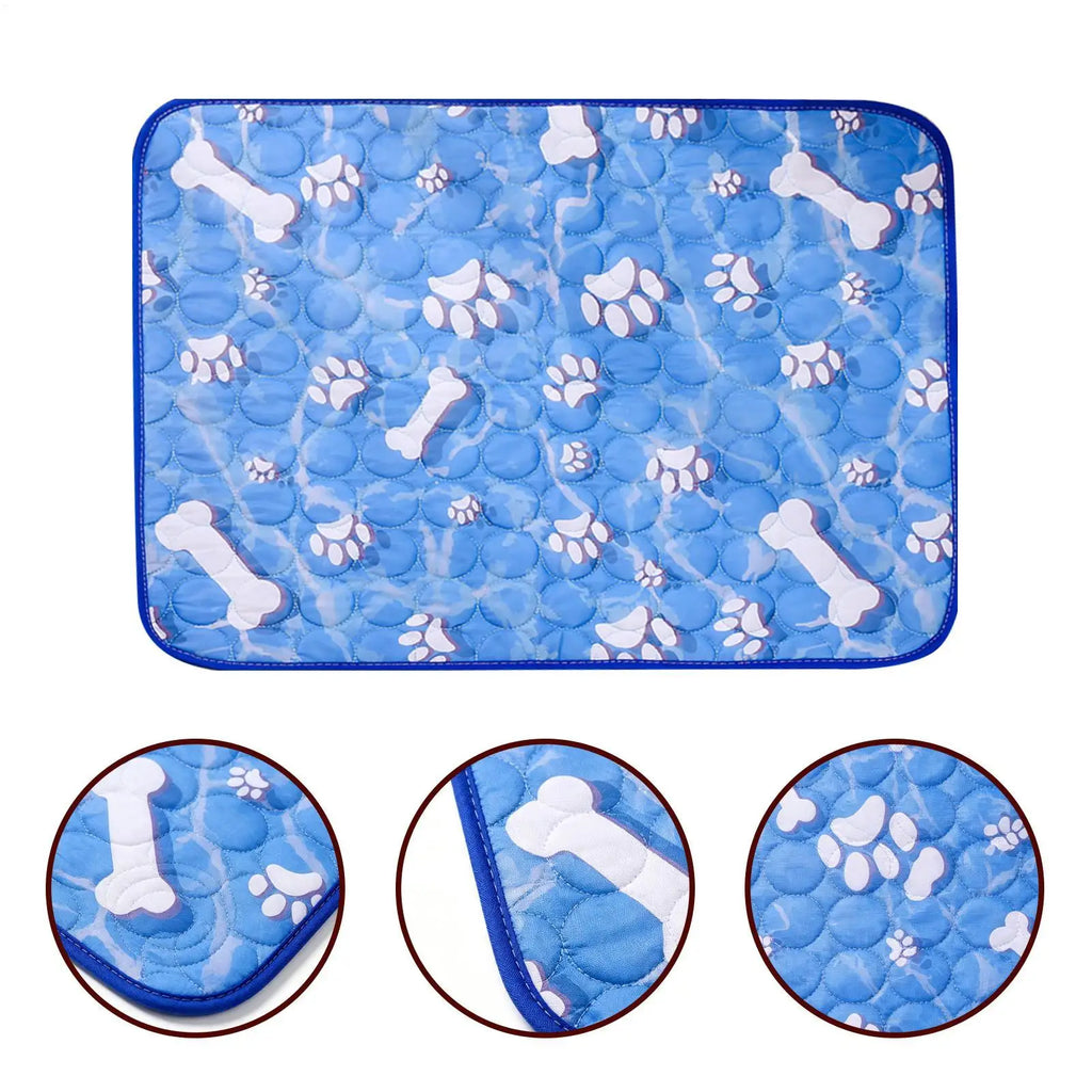 Dog & Cat Cooling Mat – Bone Pattern Ice Silk Pet Pad Pet Cooling Mat PLUSH