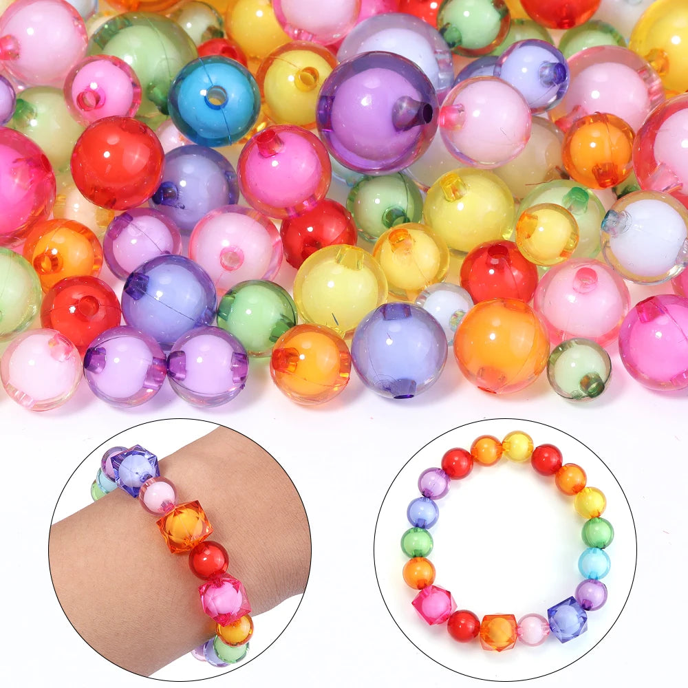 Colorful Round Acrylic Spacer Beads 8–16mm | DIY Jewelry Acrylic Spacer Beads PLUSH