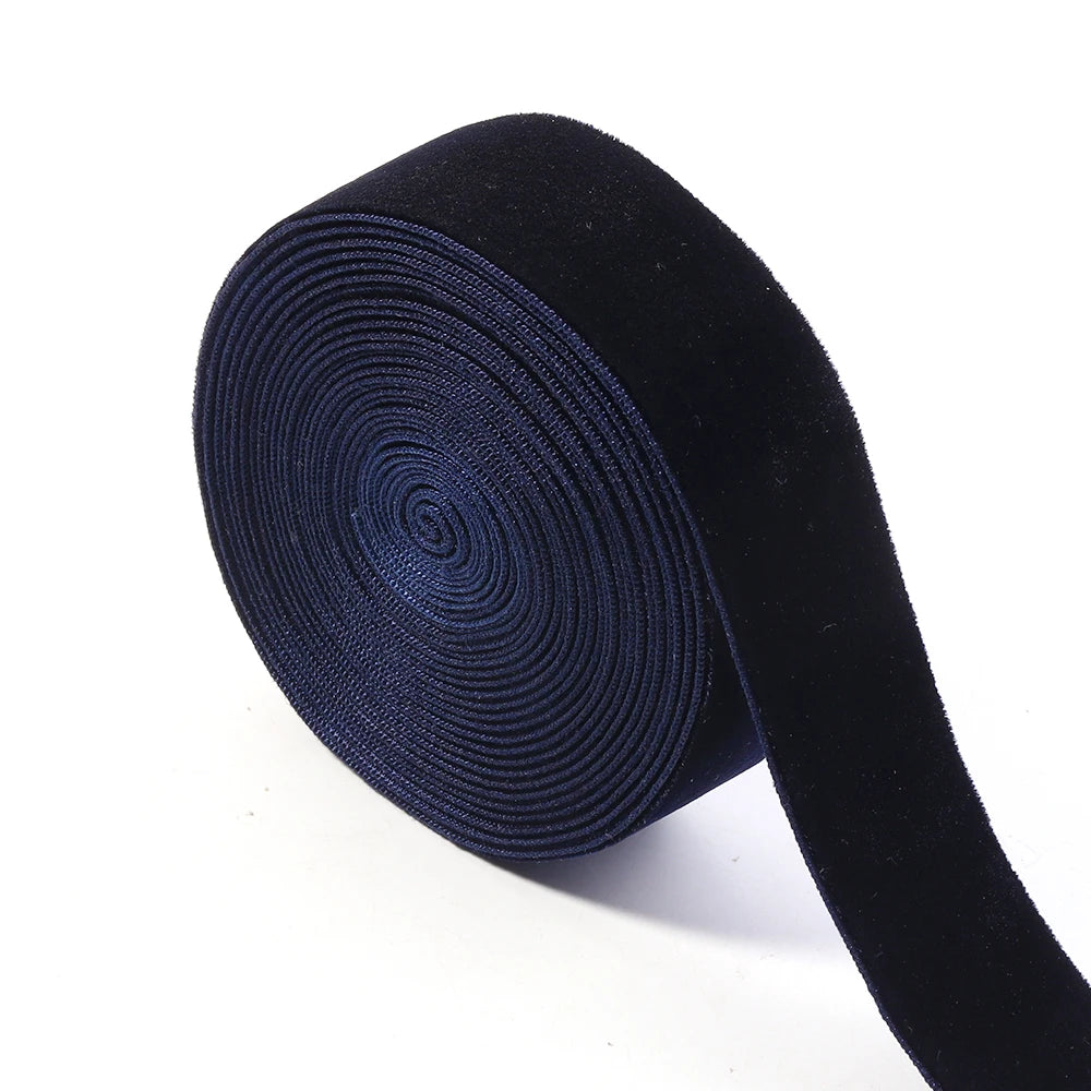 Navy Blue Velvet Ribbon Single Face Flocking 5/10 Yards DIY Velvet Craft Ribbon PLUSH 32mm 5yards mm