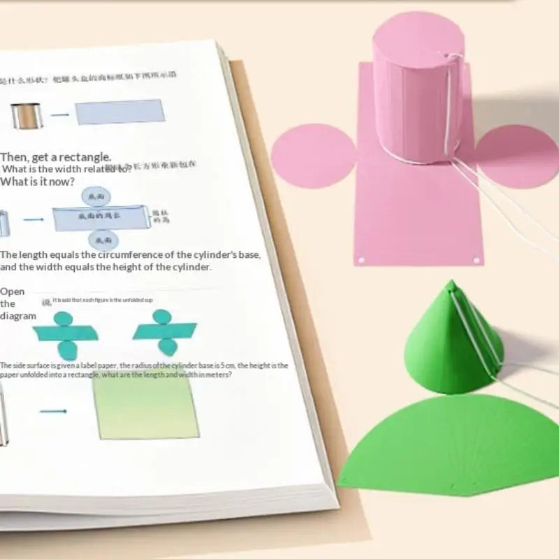 Montessori 3D Geometry Tracing Workbook – Kids Math Learning Educational Workbook PLUSH 1pcs