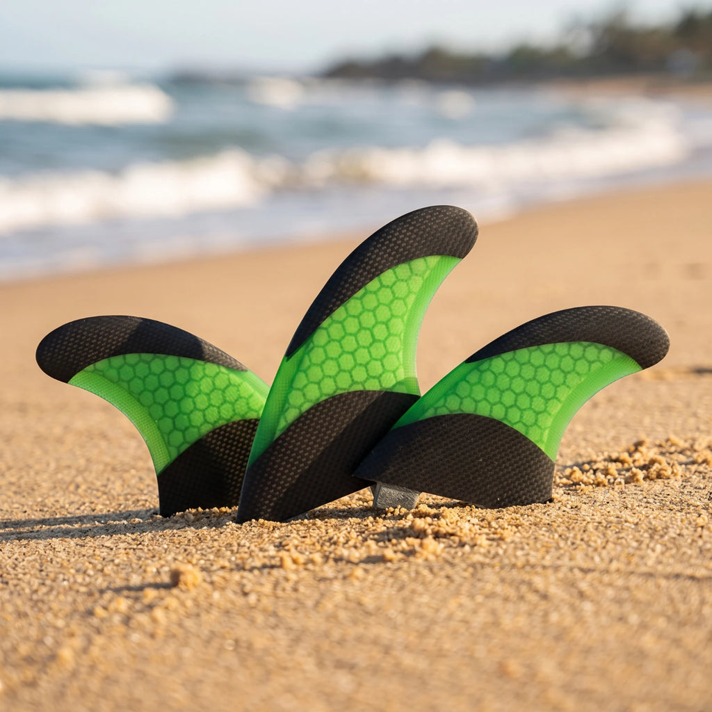 3-Piece Thruster Surfboard Fin Set | Composite Double-Tab Base Surfboard Fin Set PLUSH