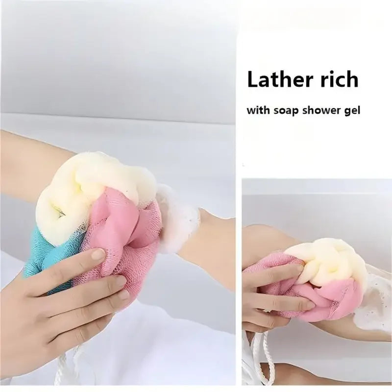 Exfoliating Back Scrubber – Long Handle Mesh Body Scrub Body Exfoliating Scrubber PLUSH