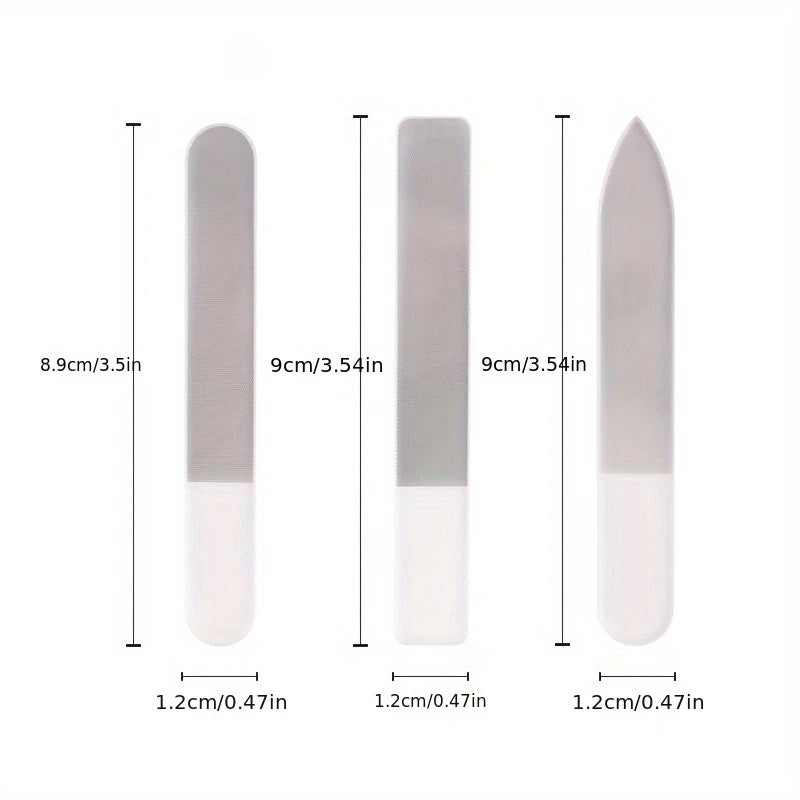 3-Piece Nano Glass Nail File Set – DIY Manicure Tools Nail File Set PLUSH