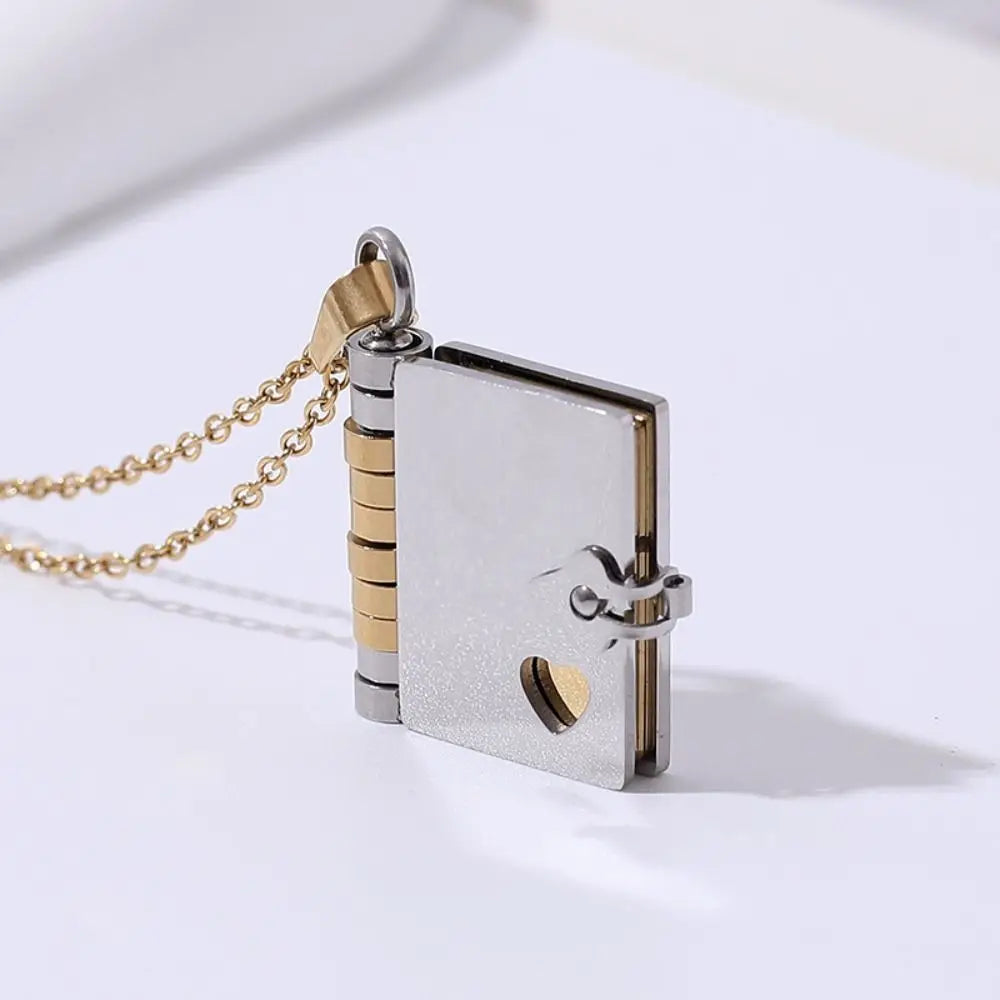 Heart Book Locket Necklace – Waterproof Couple Pendant Gift Locket Pendant Necklace PLUSH