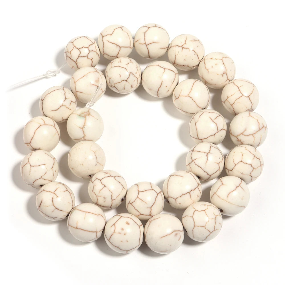 White Turquoise Stone Beads 3-20mm | DIY Jewelry Making Stone Jewelry Beads PLUSH 14mm-ap26pcs