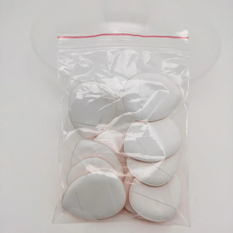 Mini Cosmetic Cushion Puff Set – Foundation & Concealer Sponge Makeup Sponge Puff PLUSH White 10pcs OPP