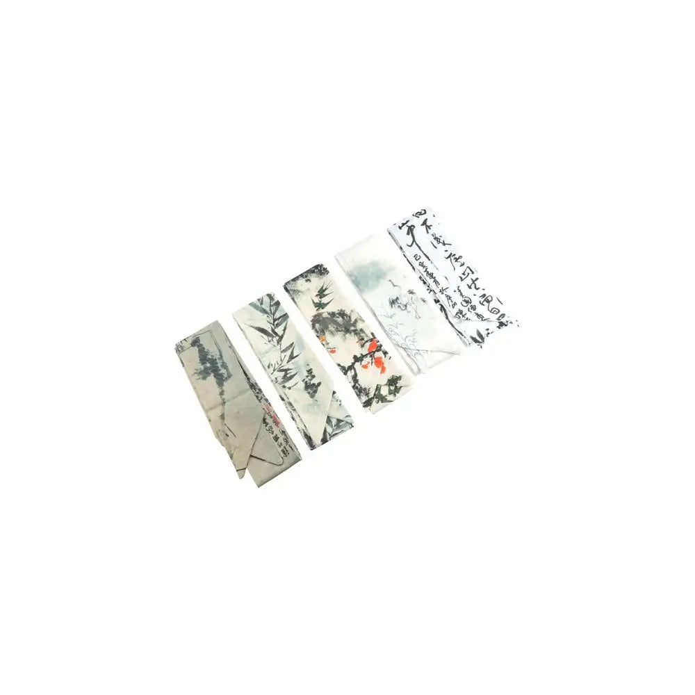 Elegant Ink Painting Ribbon Scarf – Minimalist Silk Headband Ribbon Scarf PLUSH