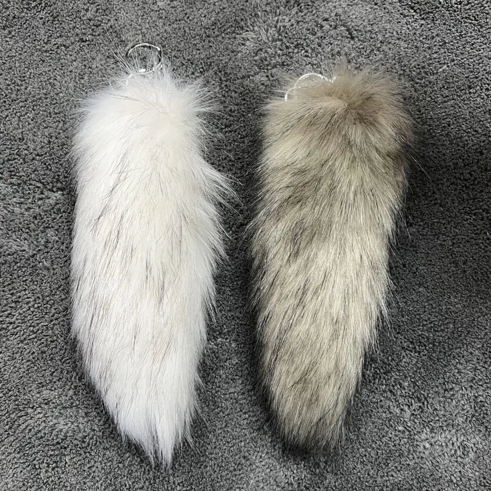 Fluffy Faux Fur Tail Keychain – Plush Cosplay Bag Charm Plush Tail Keychain PLUSH
