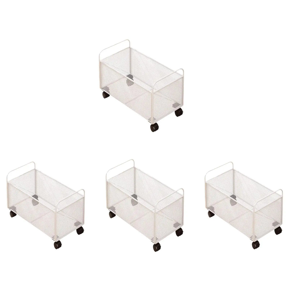 Mesh Iron Rolling Under Desk Storage Cart with Wheels Rolling Storage Cart PLUSH