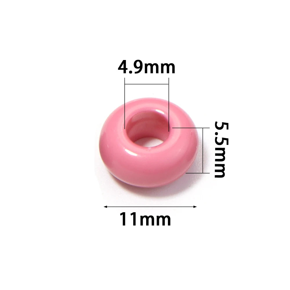 50pcs 11mm Multicolor Acrylic Donut Spacer Beads | DIY Jewelry Acrylic Spacer Beads PLUSH