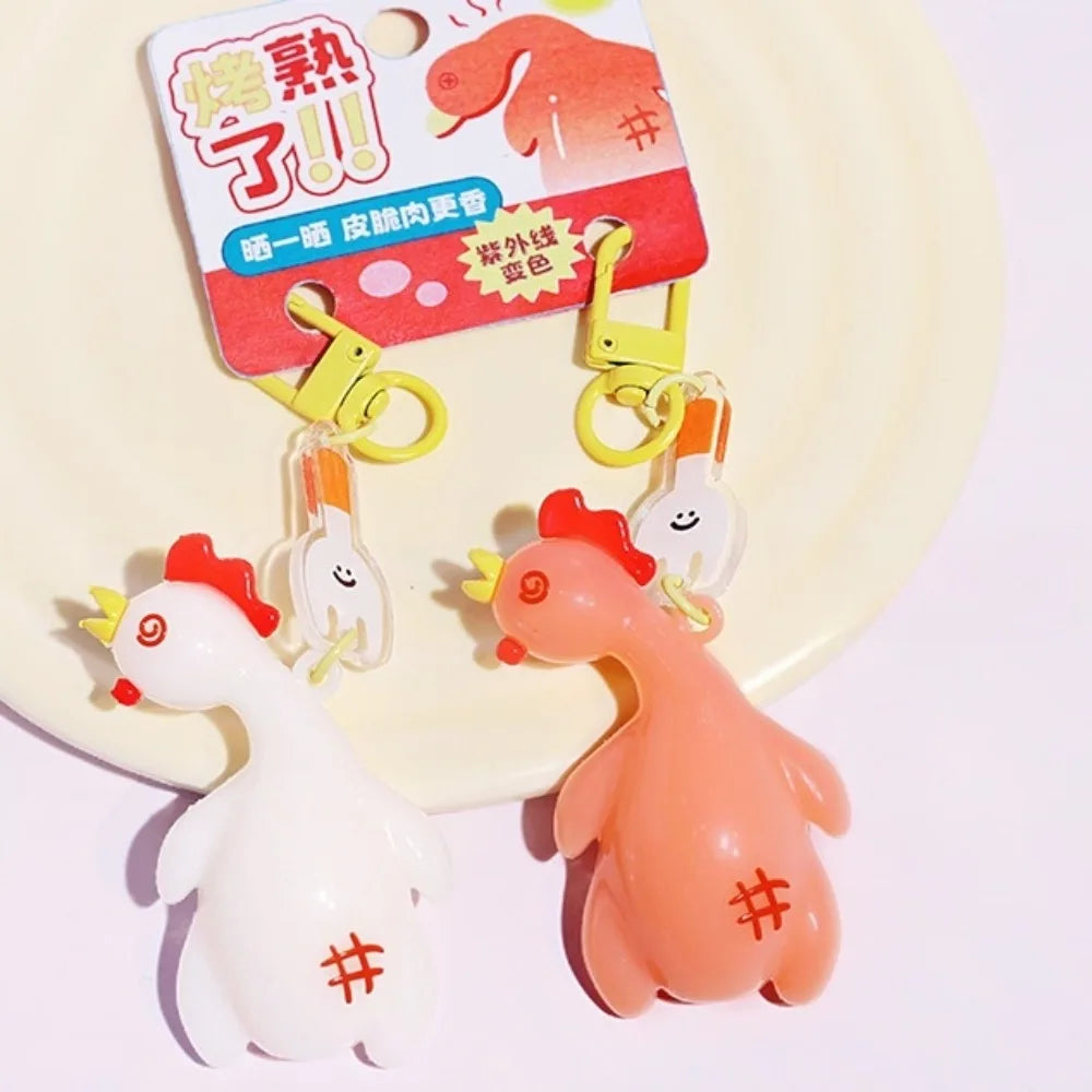 UV Color-Change Duck & Chicken PVC Keychain – Cute Funny Gift Novelty Keychain PLUSH