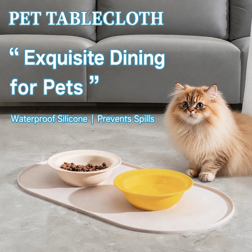 Non-Slip Waterproof Pet Food Mat for Cat & Dog Bowls Pet Feeding Mat PLUSH