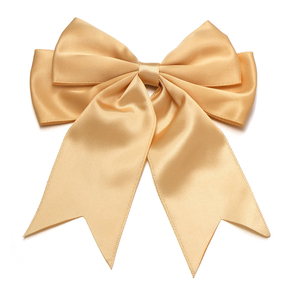 5pcs Double Layer Satin Swallowtail Bows – DIY Hair & Jewelry Ribbon Bow Findings PLUSH champagne