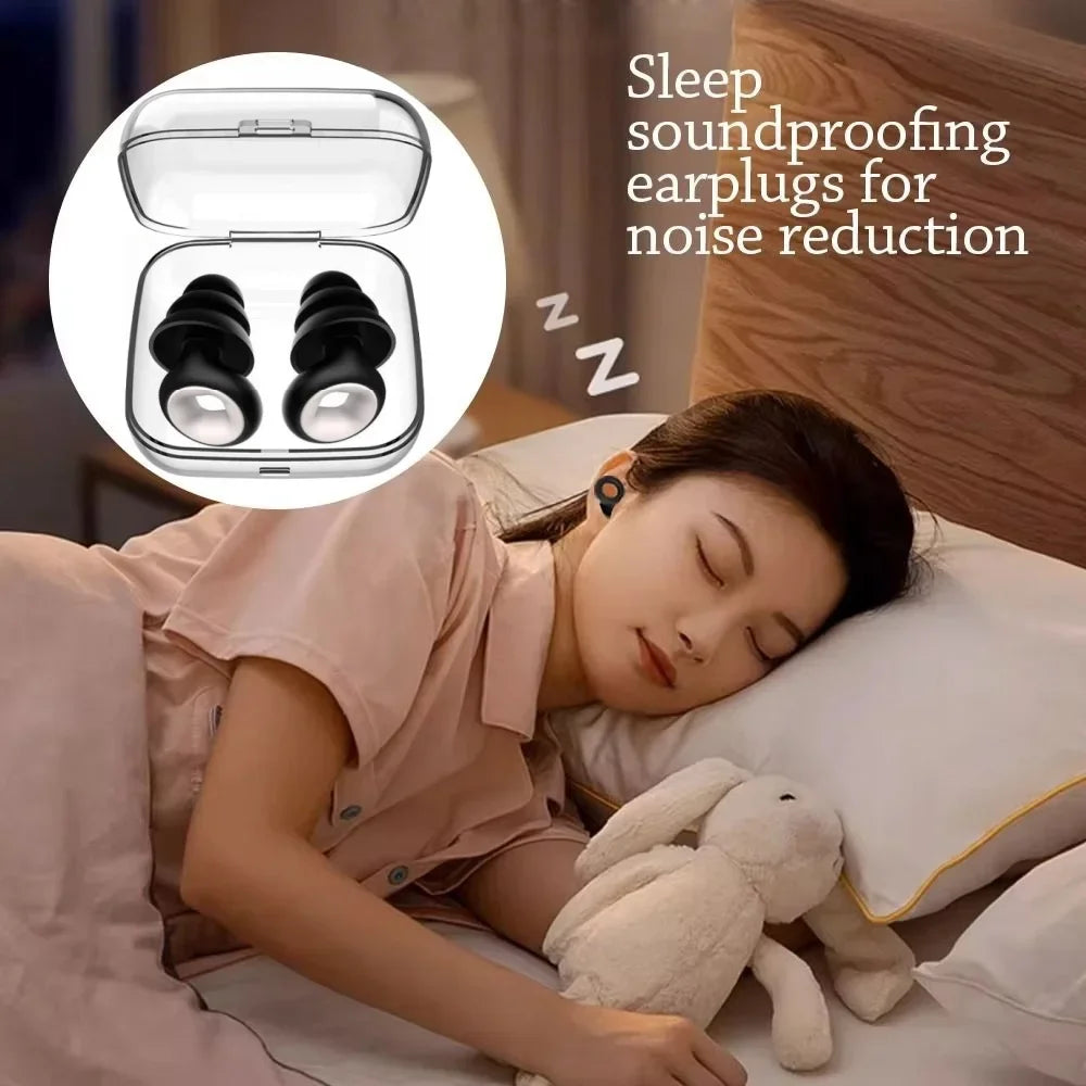 Silicone Earplugs Noise Reduction Soundproof Sleep Ear Plugs Noise Reduction Earplugs PLUSH