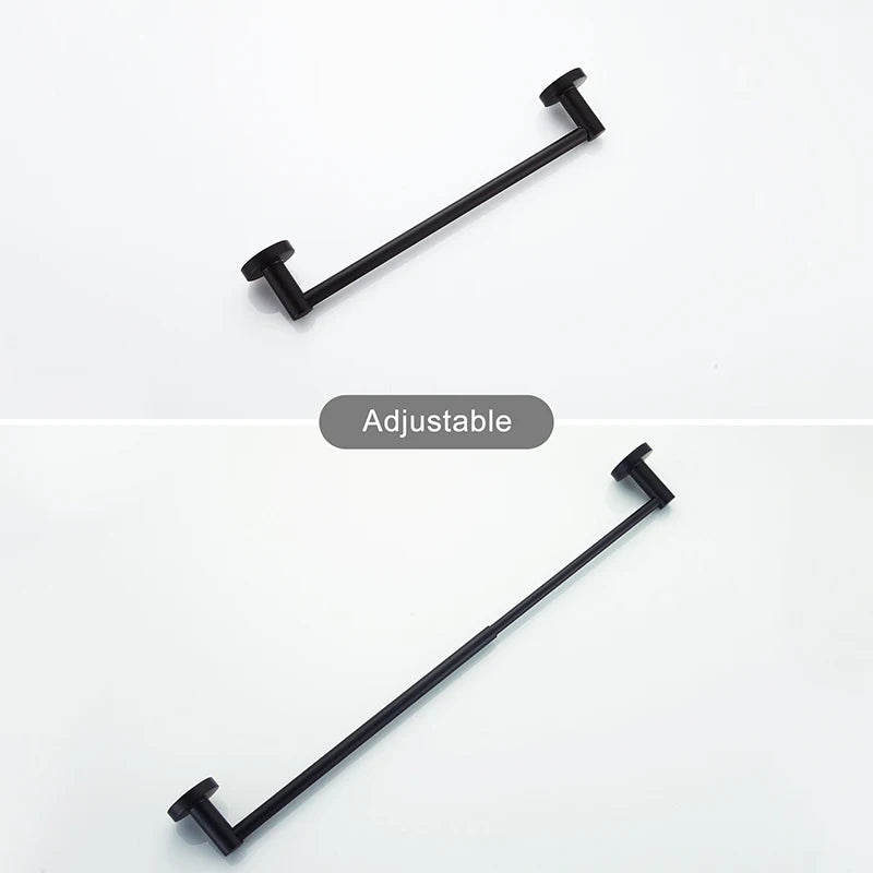 Retractable Towel Bar Stainless Steel – Black & Chrome Retractable Towel Bar PLUSH