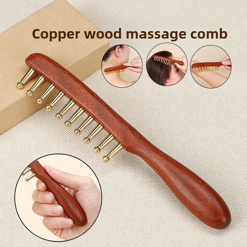 Wood Meridian Comb & Massage Board – Hair Detangling & Scalp Scalp Massage Comb PLUSH