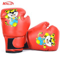 Kids PU Leather Boxing Gloves – Kickboxing Training Gloves Kids Boxing Gloves PLUSH tiger-red 10 Inches