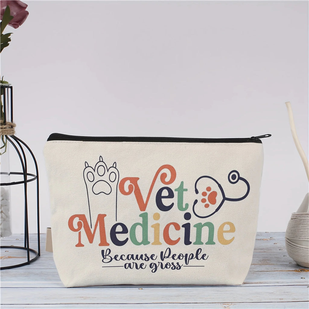 Veterinary Themed Makeup Bag – Cute Zipper Travel Pouch Zipper Cosmetic Bag PLUSH