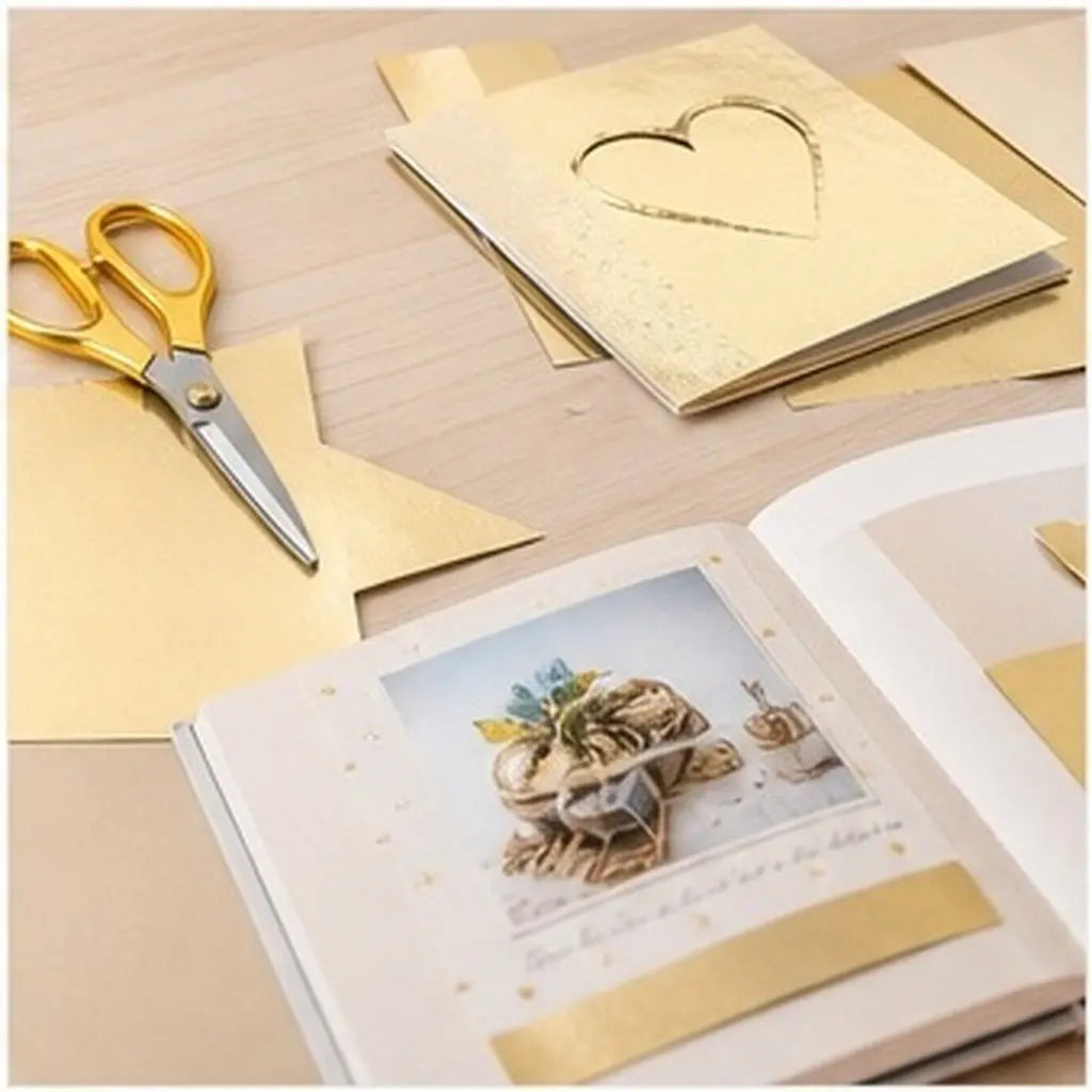 10 Sheets Gold Metallic Foil Cardstock A4 Mirror Shimmer Paper Metallic Craft Paper PLUSH