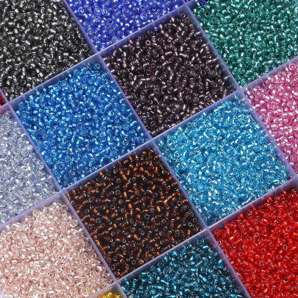 Silver Filled Glass Tube Seed Beads 10g – DIY Jewelry Making Glass Spacer Beads PLUSH