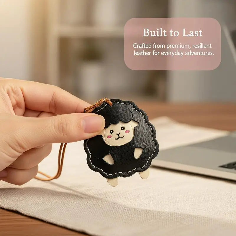 PU Leather Lamb Keychain – Cute Animal Bag Charm & Keyring Novelty Keychain Charm PLUSH