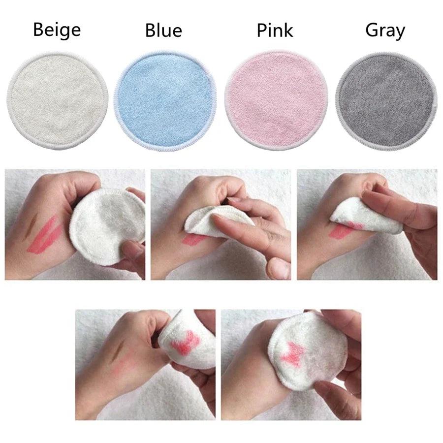 Reusable Bamboo Fiber Makeup Remover Pads – 12pcs Washable Makeup Remover Pads PLUSH