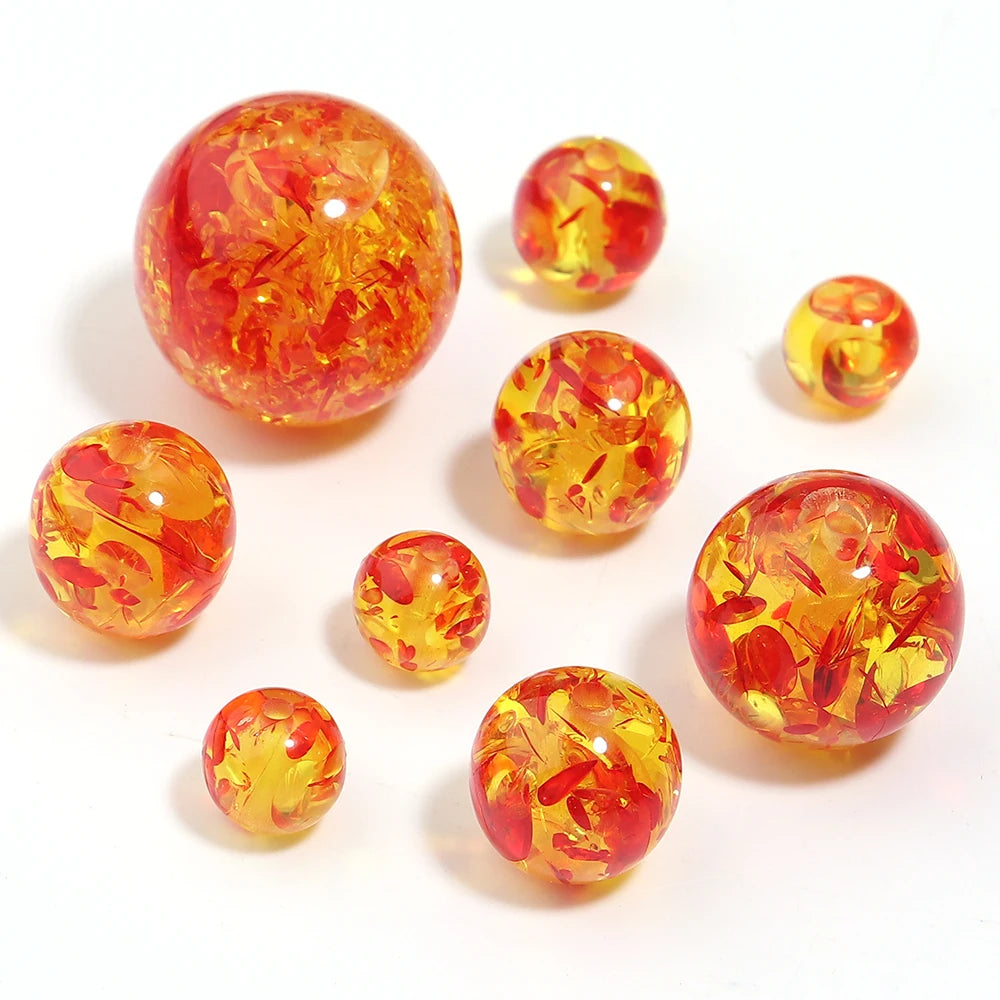 Imitation Amber Acrylic Round Beads | DIY Jewelry Making 5-30pcs Acrylic Craft Beads PLUSH