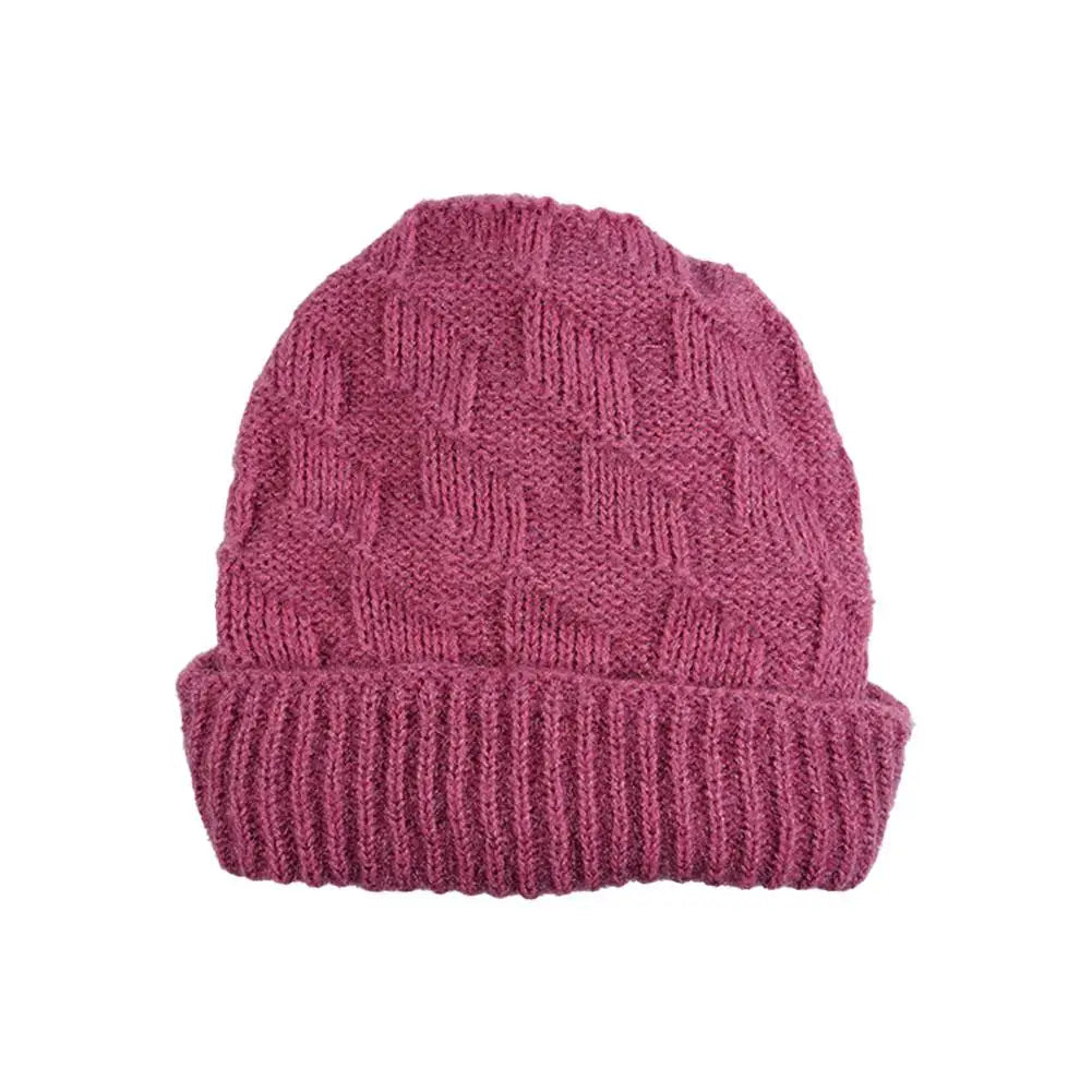 Women's Thick Cable Knit Beanie Hat – Warm Winter Knit Cap Knit Beanie Hat PLUSH F One size