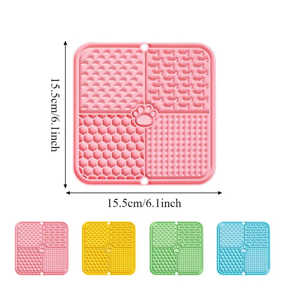Slow Feeder Lick Mat Dogs & Cats – Food Grade Silicone Slow Feeder Lick Mat PLUSH
