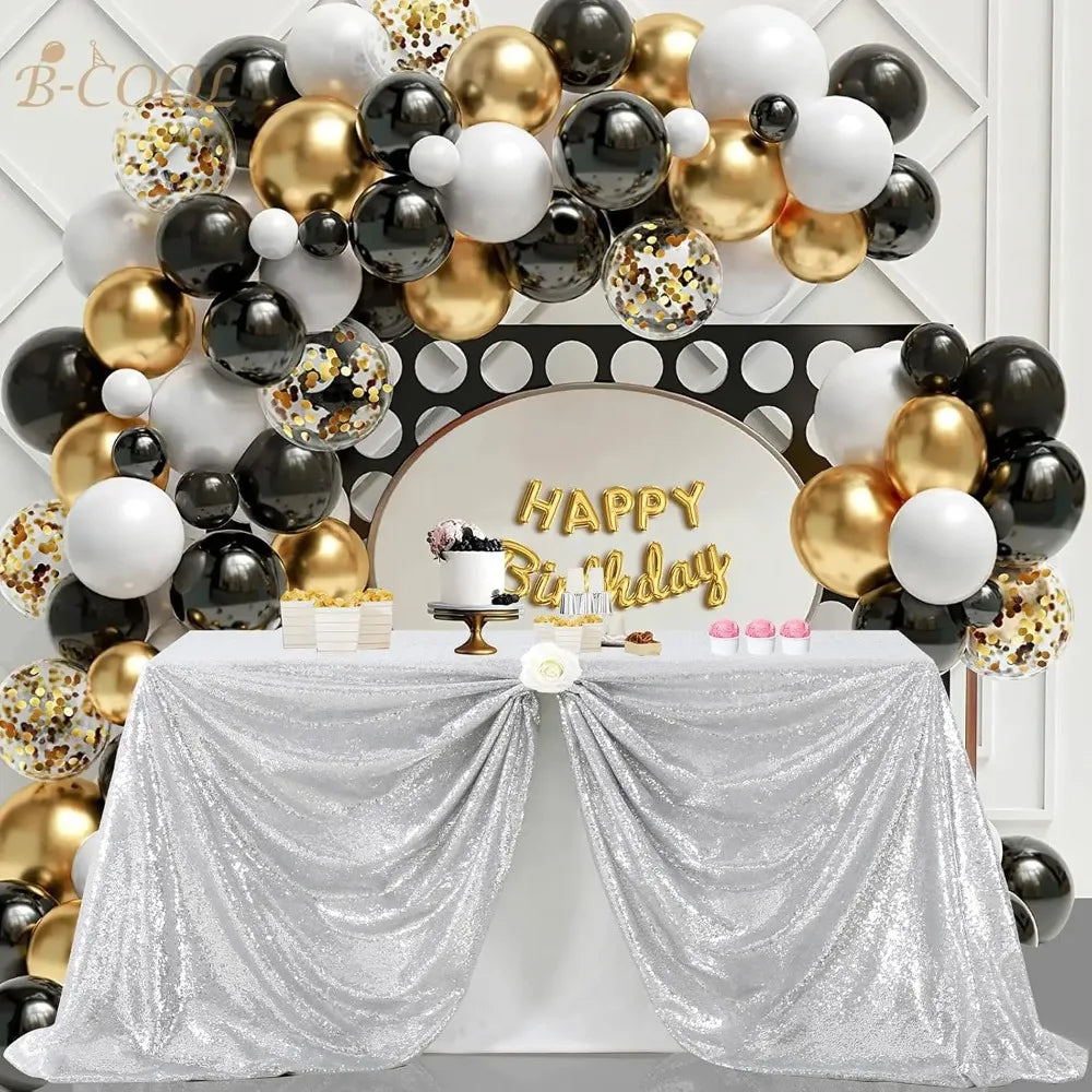 Rectangular Sequin Tablecloth – Sparkling Polyester Party Cover Sequin Tablecloth PLUSH