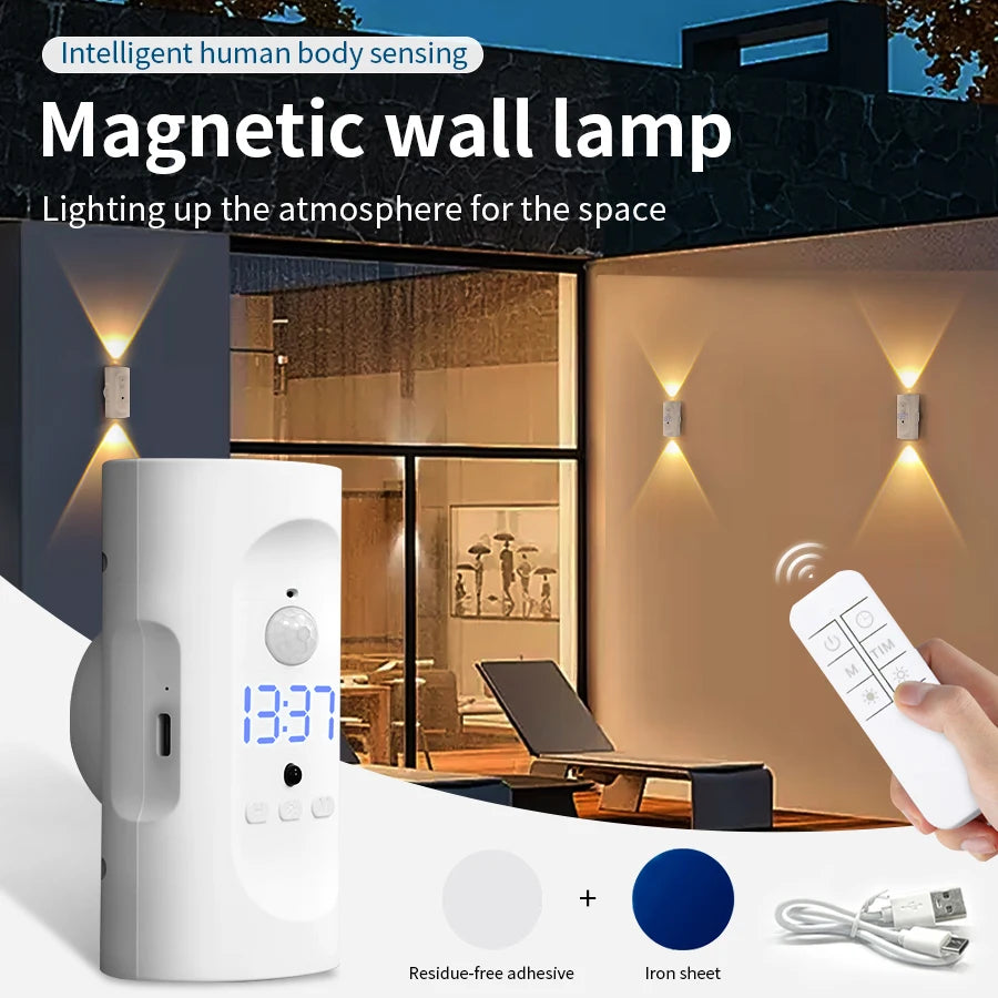 Rechargeable LED Night Light Motion Sensor Clock Projector Lamp LED Night Light PLUSH
