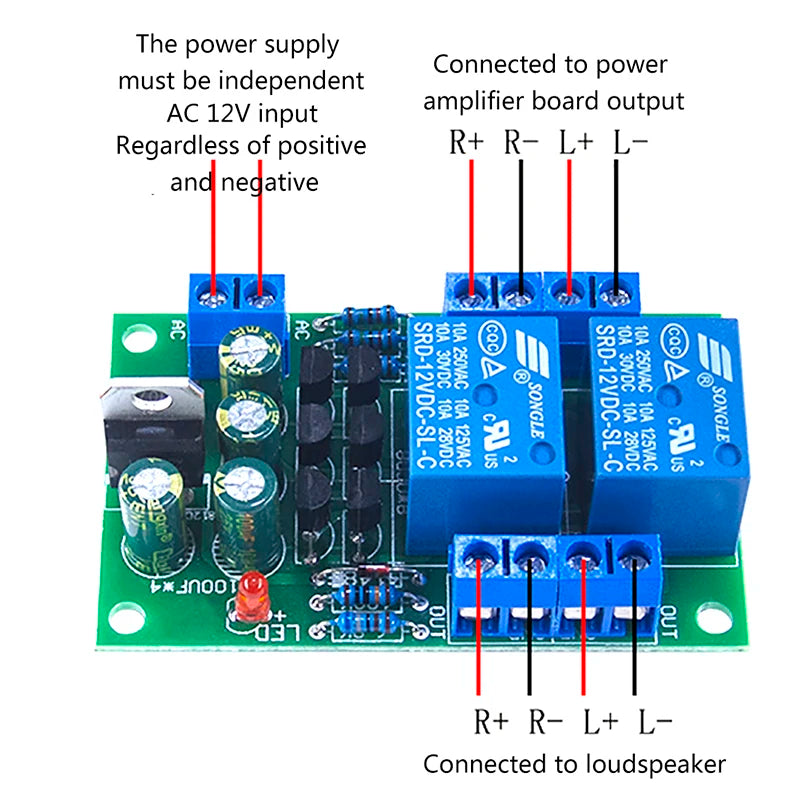 DIY Dual Channel Speaker Protection Board – Boot Delay DC Kit Speaker Protection Kit PLUSH