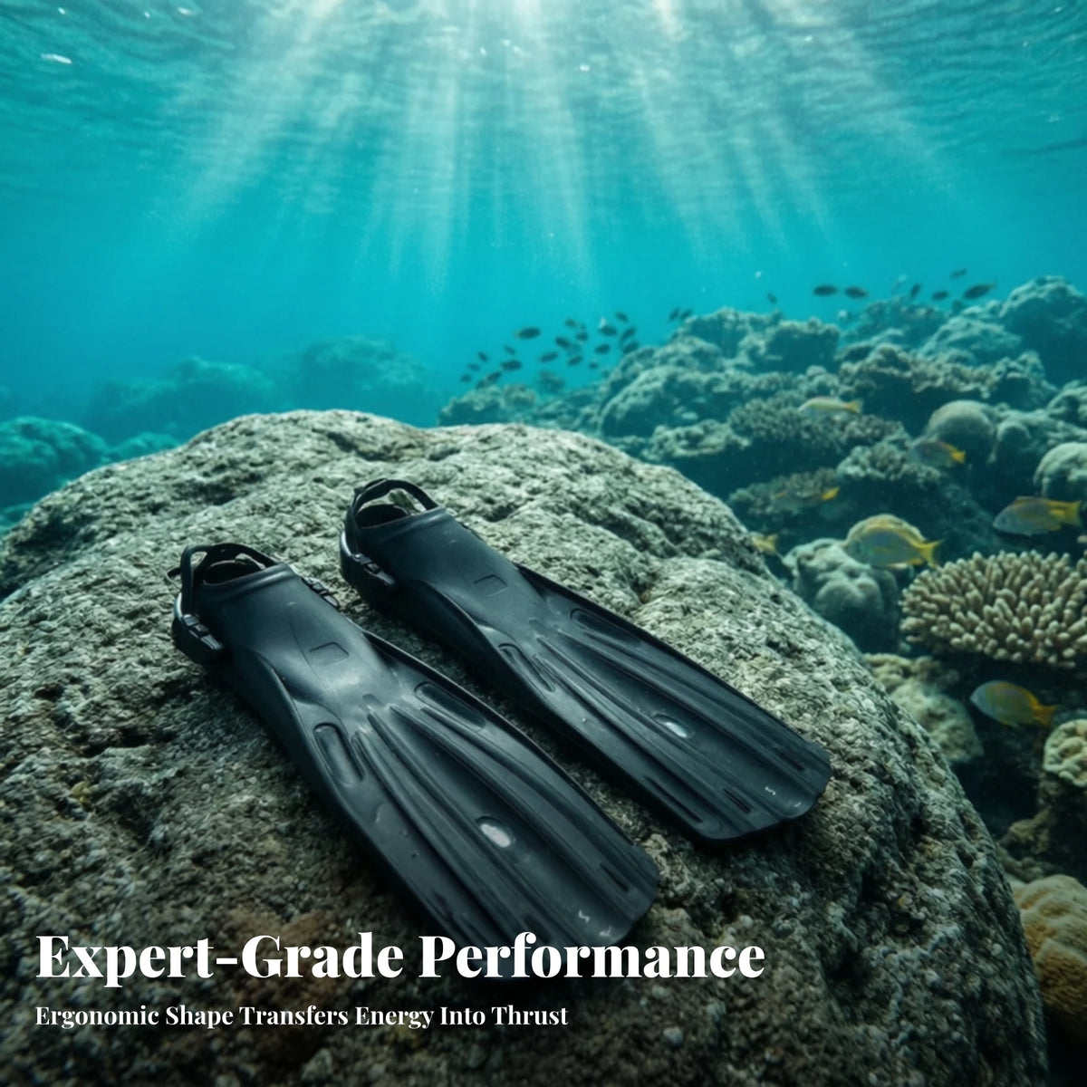 Open-Heel Scuba Fins with Spring Straps | High Performance Scuba Diving Fins PLUSH