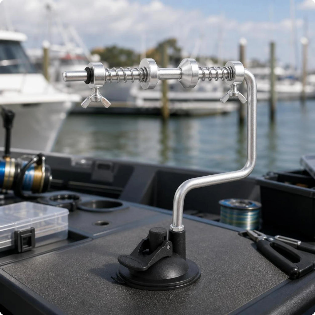 Fishing Line Winder with Suction Cup | Aluminum Spooler Fishing Line Spooler PLUSH Suction Base Al Pos
