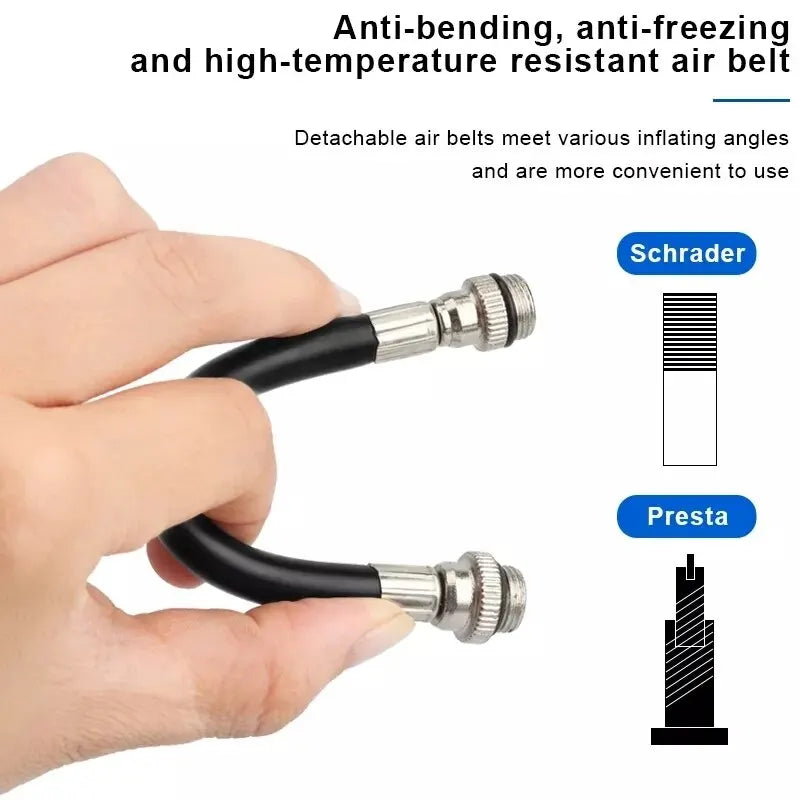 RIDERACE Mini Bike Pump – 100 PSI Portable Tire Inflator Bike Tire Pump PLUSH