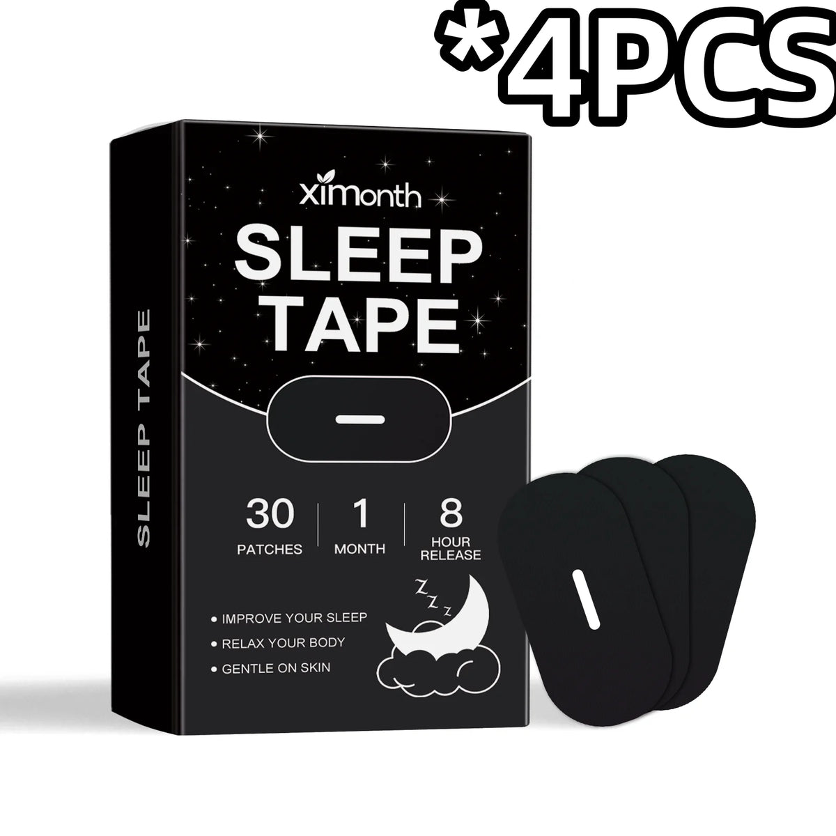Ximonth Lavender Mouth Tape Sleep Strips 30pcs | Anti-Snoring Sleep Mouth Tape PLUSH 30pcs Boxed X 4PCS