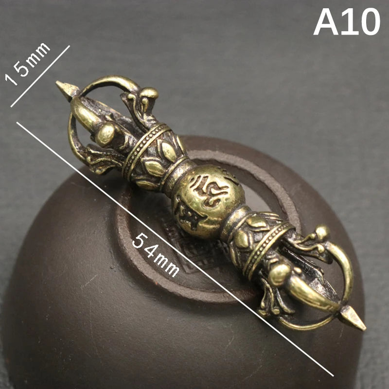 Tibetan Buddhist Vajra Brass Pendant – Nepal Handcraft Charm Jewelry Pendant Charm PLUSH A10