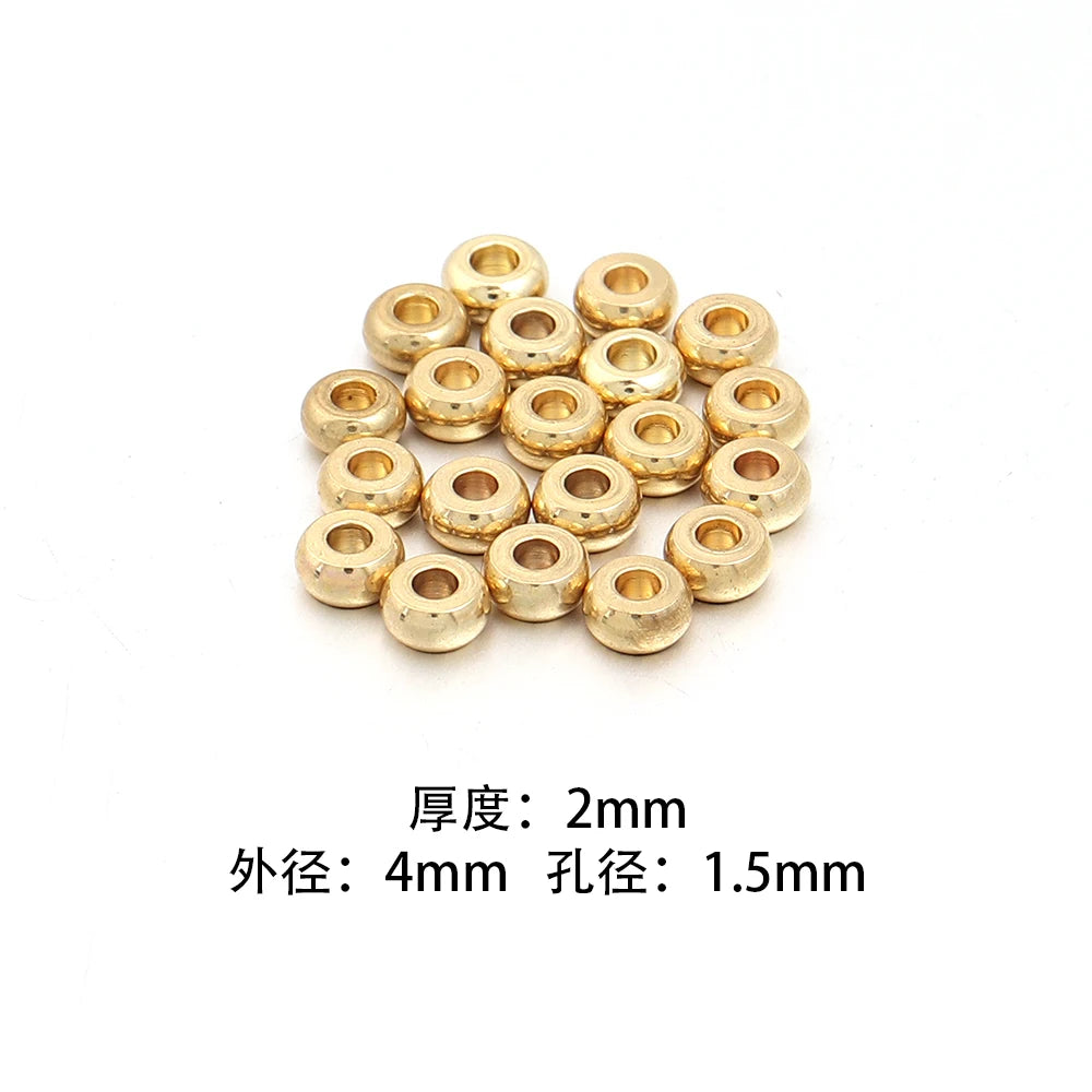 Stainless Steel Flat Disc Spacer Beads Gold Silver – 20-50pcs Jewelry Spacer Beads PLUSH Gold 4X2mm 20pcs